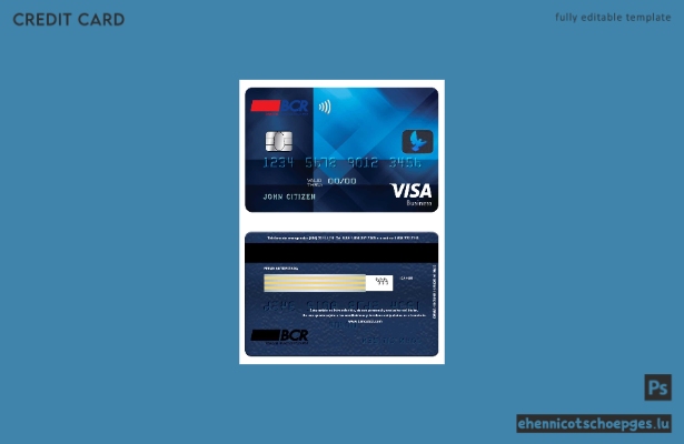 Costa Rica – Beispielvorschau der Bank von Costa Rica (BCR Visa Visitenkarte)